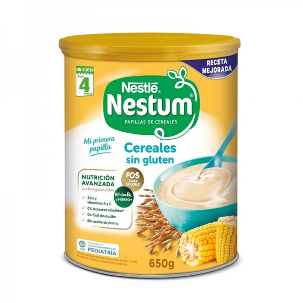 Papilla Nestlé Nestum Cereales sin gluten para bebés