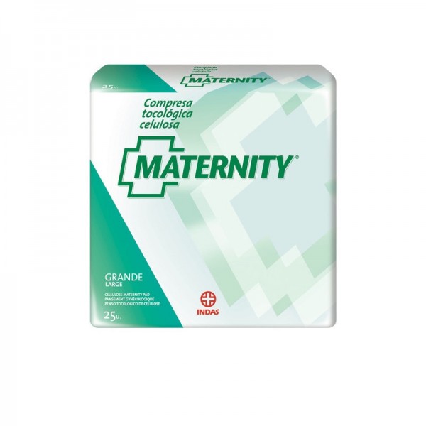 Indas Compresas Tocológicas Maternity de Celulosa Pack de 2 - Confort y  Seguridad Postparto, 50 Unidades Total