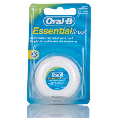 Oral-B Essential Floss Flúor Seda Con Cera Menta 50M
