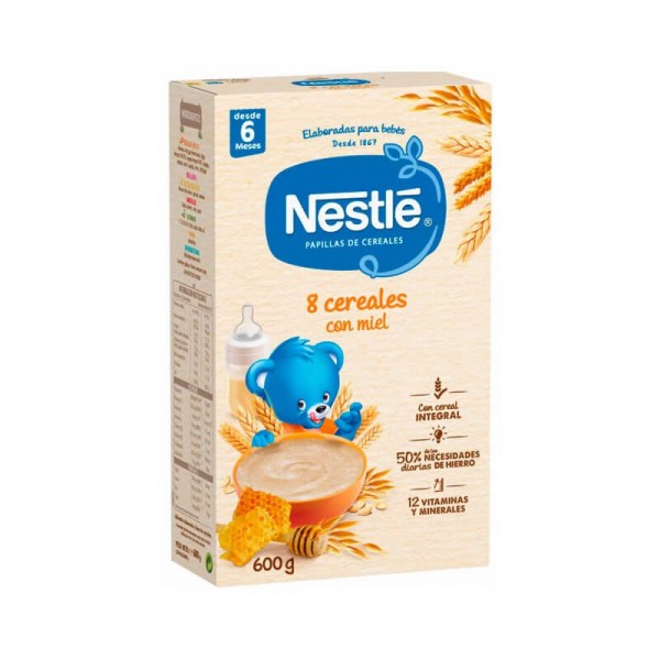 Papilla Nestlé Nestum 8 Cereales con Miel sin aceite de palma