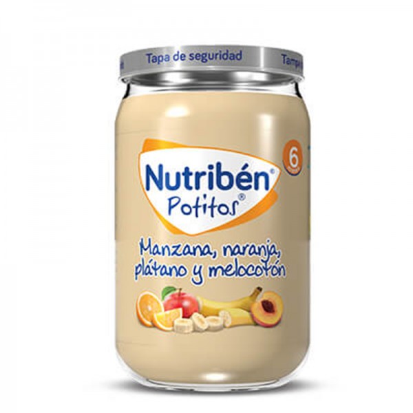 Nutribén Potito Manzana, Naranja, Plátano y Melocotón